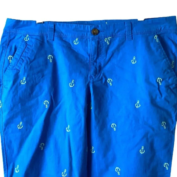 OLD NAVY | Women's Embroidered-Anchor Boyfriend Chino Khakis Blue Pants Size 16 - Picture 4 of 7
